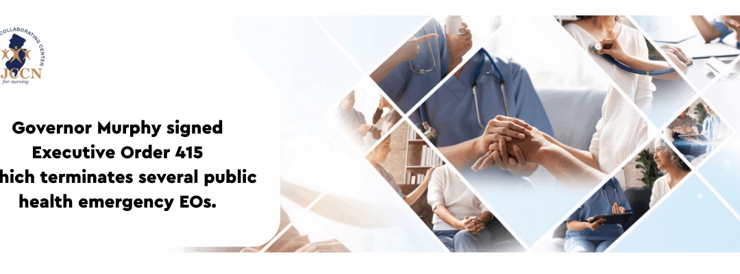 Governor Murphy signed Executive Order (EO) 415 which terminates several public health emergency EOs